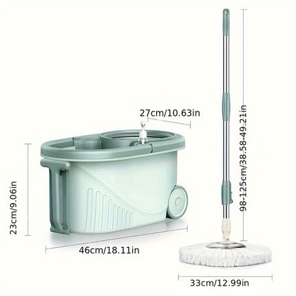 1set, Household Double Drive Rotary Mop And Bucket Set, Spin Mop, Hands-free Wash Mop,