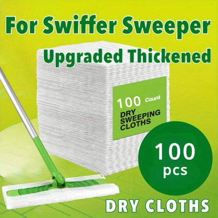 100pcs Thickened Electrostatic Mop Pads  Enhanced Dust Removal, Compatible with Sweeper