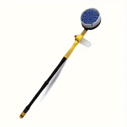 360° Spin Microfiber Car Wash Brush Cleaning Kit - Effortless Rotating Mop, Gentle Microfiber Brush