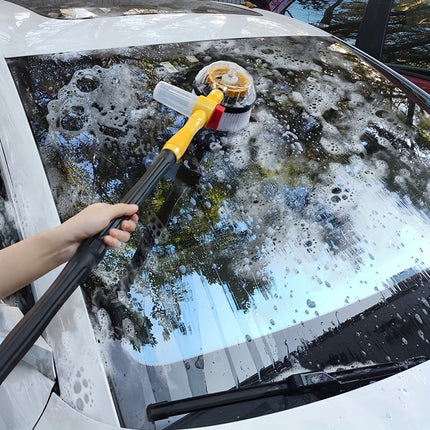 360° Spin Microfiber Car Wash Brush Cleaning Kit - Effortless Rotating Mop, Gentle Microfiber Brush