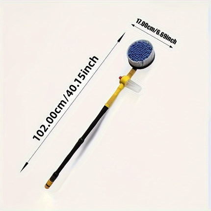 360° Spin Microfiber Car Wash Brush Cleaning Kit - Effortless Rotating Mop, Gentle Microfiber Brush