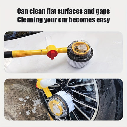 360° Spin Microfiber Car Wash Brush Cleaning Kit - Effortless Rotating Mop, Gentle Microfiber Brush