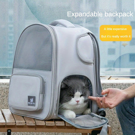 Portable And Breathable Pet Carrier Backpack For Cats, Suitable For Outdoor Activities, With Large Capacity And Expandable Cat Cage