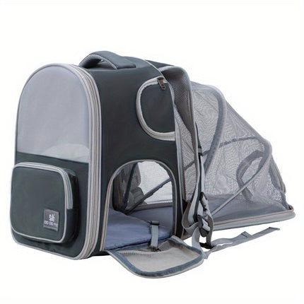 Portable And Breathable Pet Carrier Backpack For Cats, Suitable For Outdoor Activities, With Large Capacity And Expandable Cat Cage