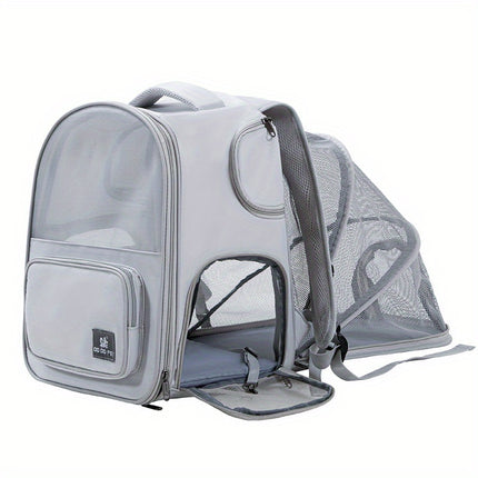 Portable And Breathable Pet Carrier Backpack For Cats, Suitable For Outdoor Activities, With Large Capacity And Expandable Cat Cage