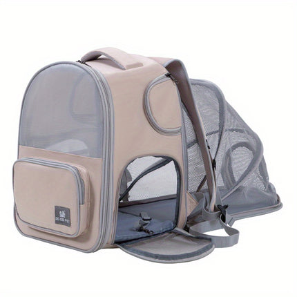 Portable And Breathable Pet Carrier Backpack For Cats, Suitable For Outdoor Activities, With Large Capacity And Expandable Cat Cage