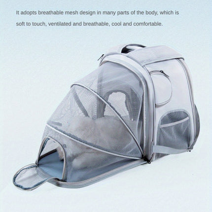 Portable And Breathable Pet Carrier Backpack For Cats, Suitable For Outdoor Activities, With Large Capacity And Expandable Cat Cage