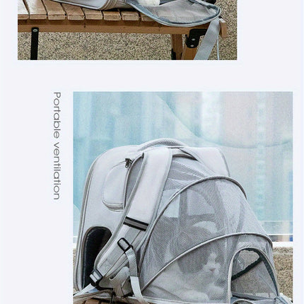 Portable And Breathable Pet Carrier Backpack For Cats, Suitable For Outdoor Activities, With Large Capacity And Expandable Cat Cage