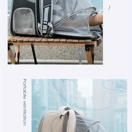 Portable And Breathable Pet Carrier Backpack For Cats, Suitable For Outdoor Activities, With Large Capacity And Expandable Cat Cage