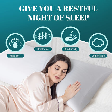 Machine Washable Full Body Pillow - Compressible, Knitted Polyester Cover & Fiber Filling