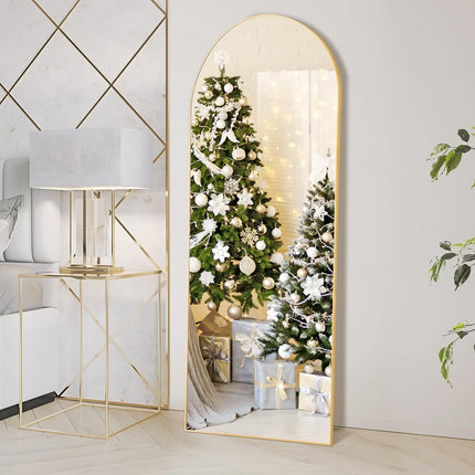 Floor Mirror with Aluminum Alloy Frame, Standing Full Body Mirror with Shatter
