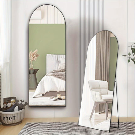 Floor Mirror with Aluminum Alloy Frame, Standing Full Body Mirror with Shatter