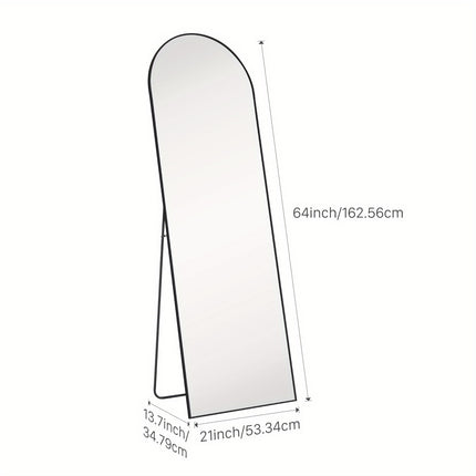 Floor Mirror with Aluminum Alloy Frame, Standing Full Body Mirror with Shatter
