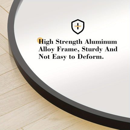 Floor Mirror with Aluminum Alloy Frame, Standing Full Body Mirror with Shatter