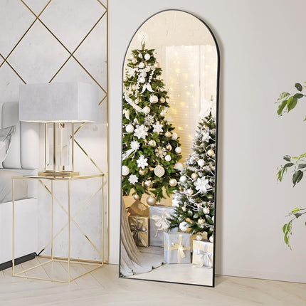 Floor Mirror with Aluminum Alloy Frame, Standing Full Body Mirror with Shatter
