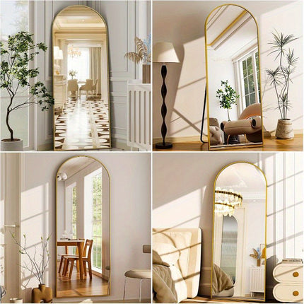 64"x21" Floor Standing Mirror, Full Body Mirror, Three Installation Methods (Free Standing
