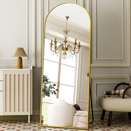 64"x21" Floor Standing Mirror, Full Body Mirror, Three Installation Methods (Free Standing