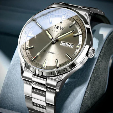 Automatic Watch, Men'S Stainless Steel Synthetic Sapphire Miyota Movement Mechanical Timepiece