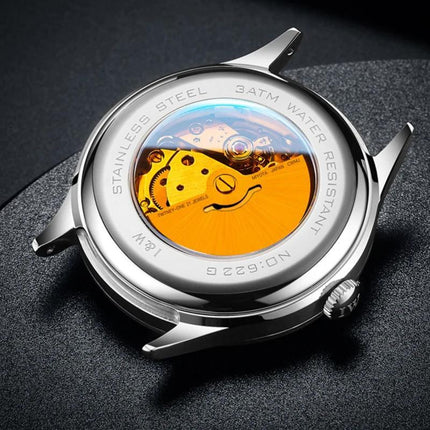 Automatic Watch, Men'S Stainless Steel Synthetic Sapphire Miyota Movement Mechanical Timepiece