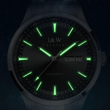 Automatic Watch, Men'S Stainless Steel Synthetic Sapphire Miyota Movement Mechanical Timepiece