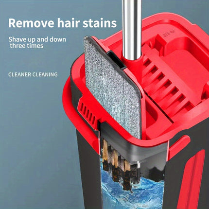 Mop And Bucket Set With 2/6 Microfiber Pads - Wet & Dry Use For Home And Commercial Spaces