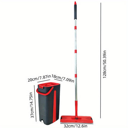 Mop And Bucket Set With 2/6 Microfiber Pads - Wet & Dry Use For Home And Commercial Spaces