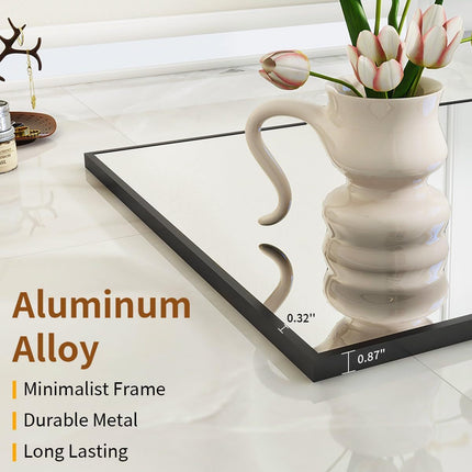 Floor Mirror with Stand Aluminum Alloy Frame Full Body Mirror Standing Hanging or Leaning Against Wall