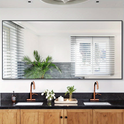 Floor Mirror with Stand Aluminum Alloy Frame Full Body Mirror Standing Hanging or Leaning Against Wall