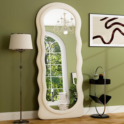 Full-Length Mirror with Flannel Frame - Extra Large Wall Mirror for Cloakroom, Bedroom, Living Room