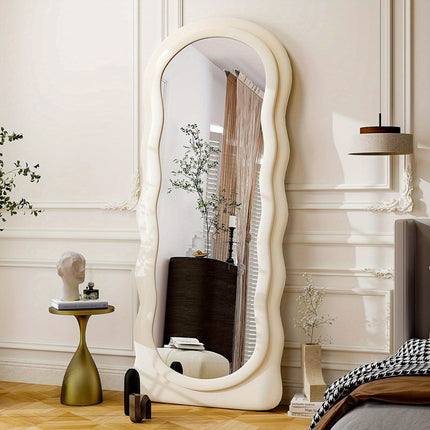 Full-Length Mirror with Flannel Frame - Extra Large Wall Mirror for Cloakroom, Bedroom, Living Room