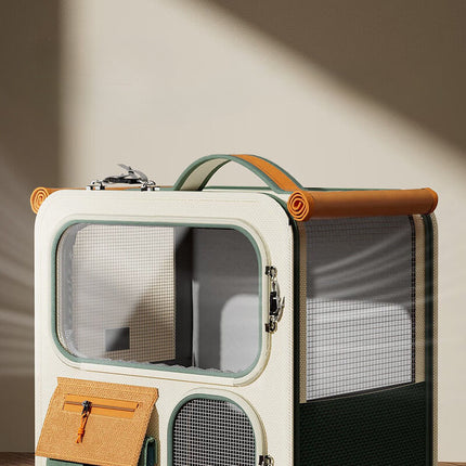 Oxford Cloth Pet Backpack with Zipper, Portable Large Capacity Dog & Cat Travel Carrier Bag with Ventilated Design for Outing and Car Rides