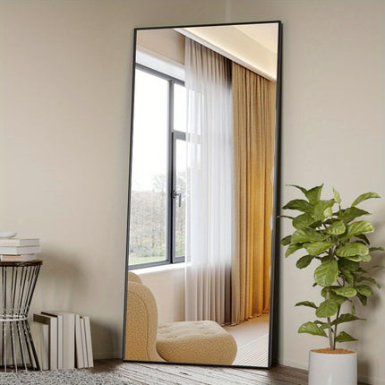 71"x26" Mirror Full Length, Full Body Mirror with Aluminum Alloy Frame, Hanging or Leaning Against Wall