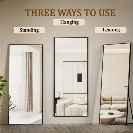 71"x26" Mirror Full Length, Full Body Mirror with Aluminum Alloy Frame, Hanging or Leaning Against Wall