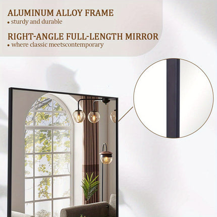 71"x26" Mirror Full Length, Full Body Mirror with Aluminum Alloy Frame, Hanging or Leaning Against Wall