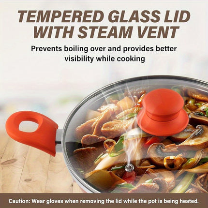 Pot Set Orange  Pots and Pans Set Ultra Nonstick  with Ceramic Coating  Gas/Induction Compatible