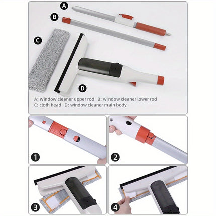 Wiper with Silicone Scraper Floor Cleaning Mop Window Cleaner Household Cleaning Tools