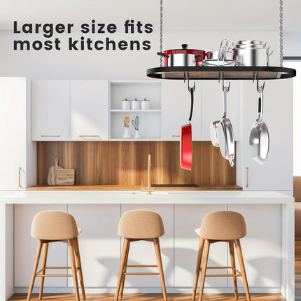Hanging Pot Rack Ceiling Mount, Pot Pots and Pans Organizer, Heavy Duty Cooking Hanger with 12 Hooks