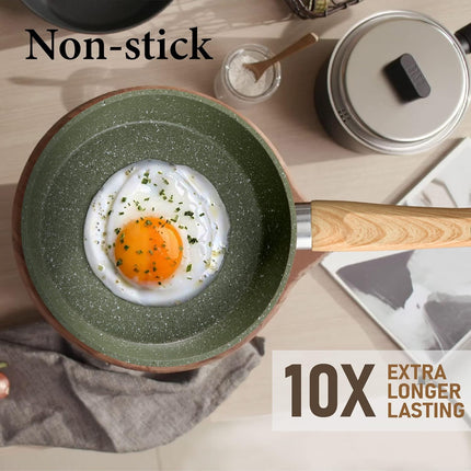 12-Piece Granite Nonstick Induction Cookware Set - Premium Aluminum Pots and Pans with Durable