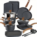 Black / 17 PCS Cookware Set
