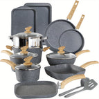 Gray / 17 PCS Cookware Set