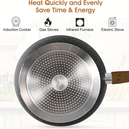 17-Piece Premium Green Granite Induction Cookware Set