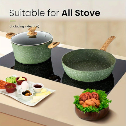 Kitchen Academy Pots and Pans Set Nonstick, 30 Pieces Induction Kitchen Cookware Set,