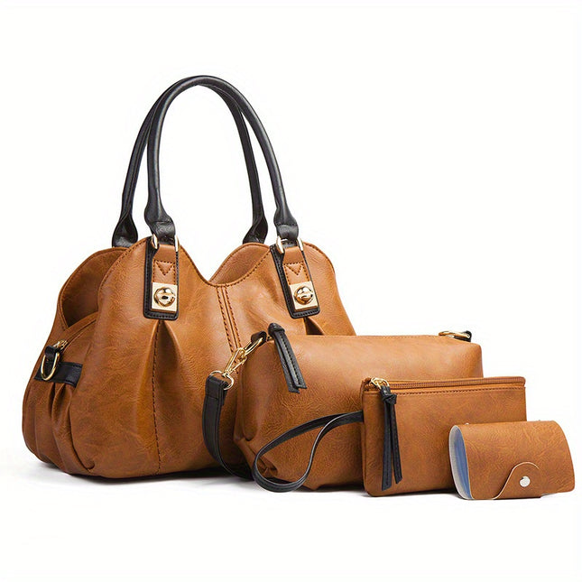 Vintage Women's Casual Tote Shoulder Bag - Large Capacity, Multi-pocket, Diagonal Span Bag