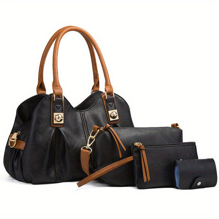 Vintage Women's Casual Tote Shoulder Bag - Large Capacity, Multi-pocket, Diagonal Span Bag