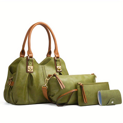 Vintage Women's Casual Tote Shoulder Bag - Large Capacity, Multi-pocket, Diagonal Span Bag