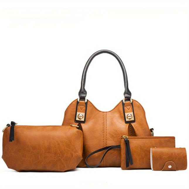 Vintage Women's Casual Tote Shoulder Bag - Large Capacity, Multi-pocket, Diagonal Span Bag