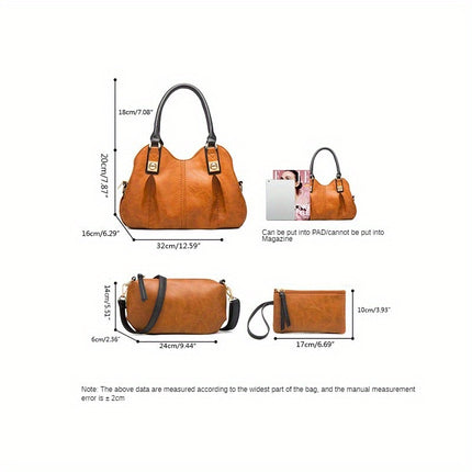 Vintage Women's Casual Tote Shoulder Bag - Large Capacity, Multi-pocket, Diagonal Span Bag