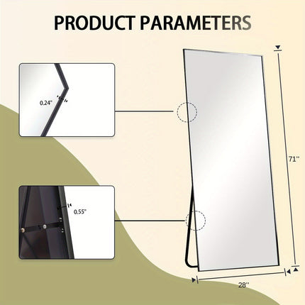 Full Length Mirror, 71"x28" Standing Hanging or Leaning Against Wall Floor Mirrors Body Dressing