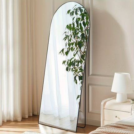 1pc Full Length Mirror With Stand, 64"x21" Floor Mirror With Aluminum Alloy Frame For Bedroom