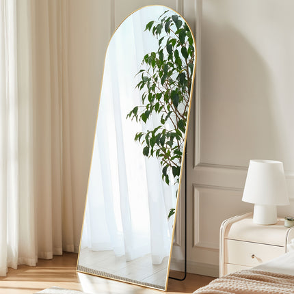 1pc Full Length Mirror With Stand, 64"x21" Floor Mirror With Aluminum Alloy Frame For Bedroom